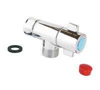 SOMATHERM FOR YOU, Robinet d'arrêt sous lavabo design compact, monobloc en laiton chromé, écrou tournant 3/8", sortie mâle 3/8", manette 1/4 de tour, norme ACS, idéal pour espaces réduits