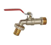 SOMATHERM FOR YOU, Robinet de puisage à sphère, poignée plate 1/4 tour, mâle 3/4", raccord au nez 1", corps laiton chromé, pression max 10 bars, température max 90°C, norme ACS
