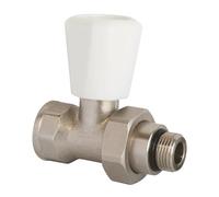 SOMATHERM FOR YOU, Robinet de radiateur droit 3/8" nickelé avec réglage manuel, étanchéité par joint torique, température max 100°C, pression 10 bars, compatible tous radiateurs