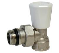 SOMATHERM FOR YOU, Robinet de radiateur équerre 1/2" nickelé, simple réglage, tête manuelle pour température ambiante, étanchéité par joint torique, pression 10 bars, installation facile