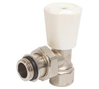 SOMATHERM FOR YOU, Robinet de radiateur équerre 3/8" nickelé, simple réglage, tête manuelle pour température ambiante, étanchéité optimale, installation murale ou au sol, 100°C max