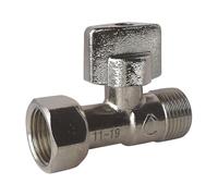SOMATHERM FOR YOU, Robinet de WC 1/4 de tour droit nickelé M12/17 avec écrou prisonnier 12/17, finition nickelée, étanchéité par joints toriques, pression max 6 bars, eau froide