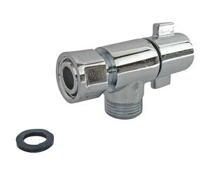 SOMATHERM FOR YOU, Robinet de WC 1/4 de tour équerre chromé M12/17 - Ecrou prisonnier 12/17 - Raccordement rapide, étanchéité optimale, pression max 6 bars, idéal pour réservoir de chasse
