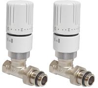 SOMATHERM FOR YOU, Robinet thermostatique droit 3/8" M30x15, réglable de 5 à 29°C, joint torique intégré, compatible avec radiateurs 12/17, installation en plinthe, multicouleur (Lot de 2)