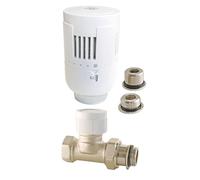 SOMATHERM FOR YOU, Robinet thermostatique T303 droit universel 3/8 ou 1/2, compatible M30x1,5, contrôle précis de la température, design épuré, installation facile et étanchéité parfaite