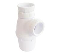 SOMATHERM FOR YOU, Siphon de lavabo réglable en plastique blanc, hauteur ajustable de 132 à 188 mm, arrivée et sortie 33/42, compatible avec tube de 32, joint américain inclus