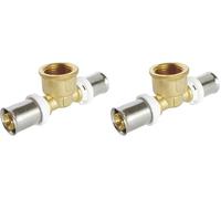 SOMATHERM FOR YOU, Té à sertir pour tube multicouche Ø20 Femelle 15/21 - Raccordement facile et rapide, compatible avec profils U, H, TH - Norme NF 545 - Sécurité d'étanchéité (Lot de 2)