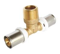 SOMATHERM FOR YOU, Té à sertir pour tube multicouche Ø20 Mâle 15/21 - Raccordement facile et rapide, compatible avec profils U, H, TH - Norme NF 545 - Sécurité d'étanchéité