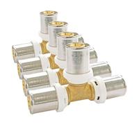 SOMATHERM FOR YOU, Té à sertir pour tube multicouche Ø20 - Raccordement facile et rapide, compatible avec profils U, H, TH - Norme NF 545 - Sécurité d'étanchéité et contrôle visuel (Lot de 4)