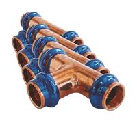 SOMATHERM FOR YOU, Té égal cuivre à sertir FFF Ø16 - Raccord à sertir certifié ATEC et QB - Joint d’étanchéité EPDM - Pression max 16 bars - Température max 95°C - Profil V (Lot de 4)