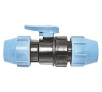 SOMATHERM FOR YOU, Vanne à compression pour tube PE Ø20, corps en polypropylène, joint torique en nitrile, pression max 16 bars, idéale pour réseaux d'eau potable, température 80°C