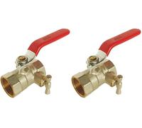 SOMATHERM FOR YOU, Vanne à sphère Double Femelle 1/2" à purge, PN 16, en laiton CW617N, idéale pour eau chaude/froide, chauffage, arrosage, avec garantie 3 ans et double joints toriques (Lot de 2)