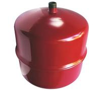 SOMATHERM FOR YOU, Vase d'expansion 12L cylindrique à membrane suspendu, pré-gonflé à 1,5 bar, pression max 4 bars, température -10° à +100°C, finition rouge RAL3000, dimensions 267x334 mm