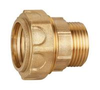SOMATHERM FOR YOU, Raccord Droit Laiton Serrage Extérieur pour Tube PE Ø20 mm - Mâle 1/2" - Étanchéité Optimale - Pression 20 bars - Température +5°C à +80°C - Normé ACS
