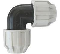 SOMATHERM FOR YOU, Raccord coudé égal en plastique pour tube PE Ø32 mm - Installation rapide et facile - Résistant à 16 bars - Température max : 80°C - Idéal pour irrigation et arrosage