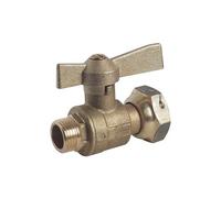 Somatherm - Robinet compteur eau - Robinet compteur droit 65 mm mâle 1/2" (15/21) - écrou prisonnier 3/4'' (20/27) -