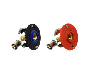 Somatherm - Sortie de cloison Multicouche - Sortie de cloison bain/douche FIXOPLAC - raccord coudé Multicouche à sertir Ø16 - Femelle 1/2" (15/21) -