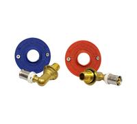 Somatherm - Sortie de cloison Multicouche - Sortie de cloison Lavabo/évier FIXOPLAC - raccord coudé Multicouche à sertir Ø16 - Mâle 3/8" (12/17) -
