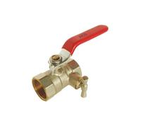 SOMATHERM FOR YOU, Vanne à sphère Double Femelle 1" à purge, PN 16, étanchéité par double joints toriques, corps en laiton, idéale pour eau chaude/froide, garantie 3 ans
