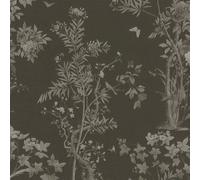 Sombre Papier Mir Délicat Feuilles, Fleurs Et Connexes - Noir,
