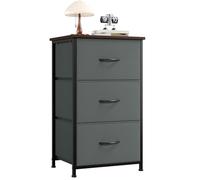 Somdot Commode de Rangement à 3 Tiroirs en Tissu, Gris Charbon | Meuble de Rangement Chambre 30P x 42l x 71,5H, Cadre en Acier Robuste, Dessus Étanche, Glissières Fluides, Pieds Réglables