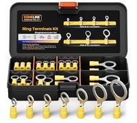 SOMELINE Cosses à anneau 4-6 mm² jeu de cosses à anneau trou jaune ØM3 -M12 connecteur à sertir partiellement isolé PVC connecteur de câble en cuivre étamé cosses à anneau 7 taille 38 pièces