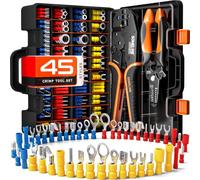 SOMELINE Pince à Sertir, Pince à Sertir Cosse Electrique 0,34-6 mm² avec 39 Tailles de Cosses Electriques à Sertir,avec Pince à Dénuder, Cosse à Sertir, Cosses de Câble Isolées, Pince Sertir Cosse