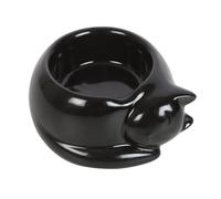 Something Different Bougeoir en forme de chat noir - Figurine confortable avec finition brillante, accessoire de décoration d'intérieur unique et support décoratif élégant