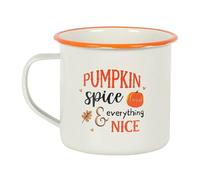 Something Different HA_40331 Tasse en émail | Épices de citrouille | 1 pièce. 165 g, blanc, 1 pièce (lot de 1)