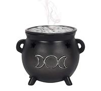 Something Different Triple Moon Incense Cone Cauldron Burner (18/36) - Résine - Noir - Ronde - Brûleur à cônes d'encens