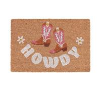 Something Different Wholesale Howdy Paillasson en fibre de coco avec bottes de cowboy et marguerites - Tapis de bienvenue rustique et ludique pour porche ou entrée, durable, utilisation intérieure et