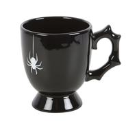 Something Different Wholesale Tasse à thé gothique avec poignée noire épineuse et araignée imprimée - Idéale pour des moments de thé uniques - Adoptez l'élégance sombre à chaque gorgée