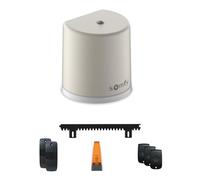 Somfy 1246274 - Motorisation Freevia Line RTS pour portail coulissant | Livrée avec 3 télécommandes Keytis, feu orange, photocellules et 4m de crémaillère | Fabriquée en France | Compatible app TaHoma