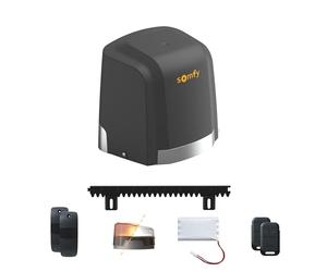 Somfy 1246284 - Motorisation pour portail coulissant Slidymoove 300 | Avec 2 télécommandes Keypop, 4 mètres de crémaillère, 1 batterie de secours, 1 feu clignotant, photocellules | Fabriqué en France