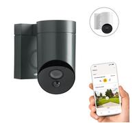 SOMFY 1875326 - Outdoor Camera grise 2 - Caméra de surveillance extérieure wifi - 1080p Full HD - Sirène 110 dB - Branchement