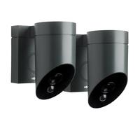 somfy 1875341 - Pack de 2 Outdoor Camera 2 Grises, Caméras avec détection de Mouvement Intelligente, Sirène intégrée de 110 DB, Branchement Possible sur Un luminaire existant, Images Full HD 1080p