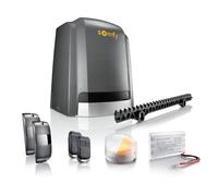 Somfy 2401546 - Motorisation pour portail coulissant Slidymoove 600 - Avec 2 télécommandes Keypop, 4 mètres de crémaillère, 1 batterie de secours, 1 feu clignotant, photocellules - Fabriqué en France