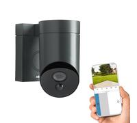 Outdoor Camera grise - Caméra de surveillance extérieure wifi - 1080p Full HD - Sirène 110 dB - Branchement possible sur luminaire existant