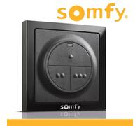 Somfy Interrupteur mural RTS 3 1870782 3 canaux noir Transmetteur Poussoir mural radio