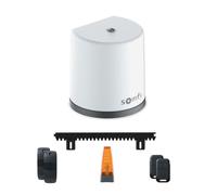SOMFY - Motorisation de portail coulissant Freevia Essential RTS - 2 télécommandes Keypop feu clignotant et 4m de crémaillère -