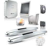 Somfy - Motorisation Exavia Star solaire à vis pour portail battant, Motorisation pour portail battant avec kit solaire inclus pour motoriser sans alimentation 230V, Vantaux max : 2,50 m L et 2 m H