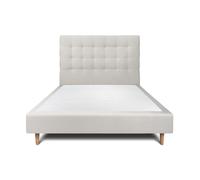 Sommeil de plomb Lit 2 places sommier tapissier - Gris clair