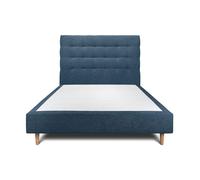 Sommeil de plomb Lit 2 places tapissier - Bleu