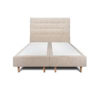 Sommeil de plomb Lit double tapissier - Beige