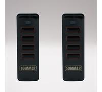 Sommer Pearl 4018 - Télécommande portail et garage - 4 boutons - Noir/Rouge - 868 MHz - Technologie SOMloq2 - Codage sécurisé AES - Réf. 4018V000 + 1 Porte-clés DOMOBIP (Noir et Rouge - Lot de 2)