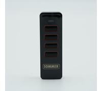 Sommer Pearl 4018 - Télécommande portail et garage - 4 boutons - Noir/Rouge - 868 MHz - Technologie SOMloq2 - Codage sécurisé AES - Réf. 4018V000 + 1 Porte-clés DOMOBIP (Noir et Rouge - Lot de 1)