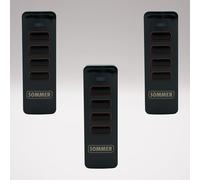 Sommer Pearl 4018 - Télécommande portail et garage - 4 boutons - Noir/Rouge - 868 MHz - Technologie SOMloq2 - Codage sécurisé AES - Réf. 4018V000 + 1 Porte-clés DOMOBIP (Noir et Rouge - Lot de 3)