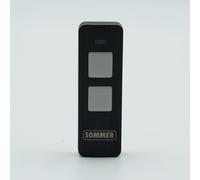 Sommer Pearl Twin - Télécommande portail/garage - 2 canaux - Fréquence 868 MHz - Codage AES - Réf. S10019-0000 + 1 Porte-clés DOMOBIP (Noir et Gris - Lot de 1)