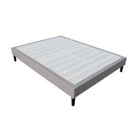 Sommier 120x190 cm Tapissier déhoussable housse lavable Gris + Pieds en 20 cm 2 x 13 Lattes - anna- revetement Tissu Polyester