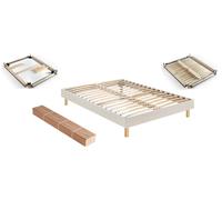 Sommier 140 x 200 Self Kit tisse sable blanc 1420